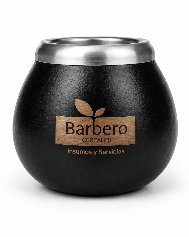 Mate con logo grabado a láser