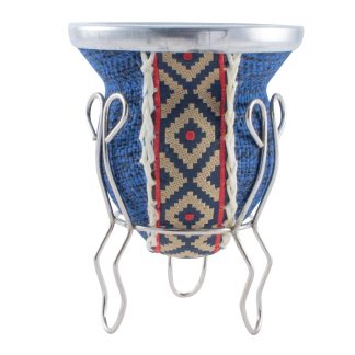 Mate De Vidrio Forrado Con Arpillera y Guarda pampa Con Posa De Metal