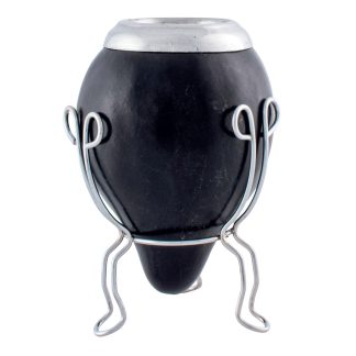 Mate Criollo De Calabaza Virola Aluminio con Base de metal Estilo Cucurucho