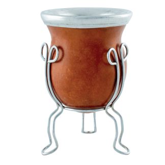 Mate Criollo De Calabaza Virola Aluminio con Base de Metal