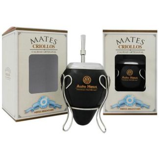 Mate De Calabaza  Con Virola  Bombilla Acero Inox Grabado C/Caja